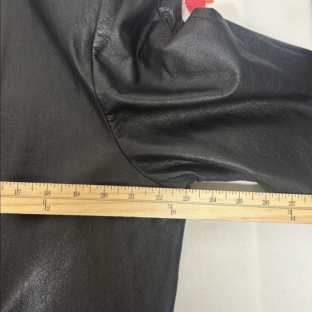 Vintage International Leather Collection size Large Women’s Black Trench Coat - Picture 7 of 7